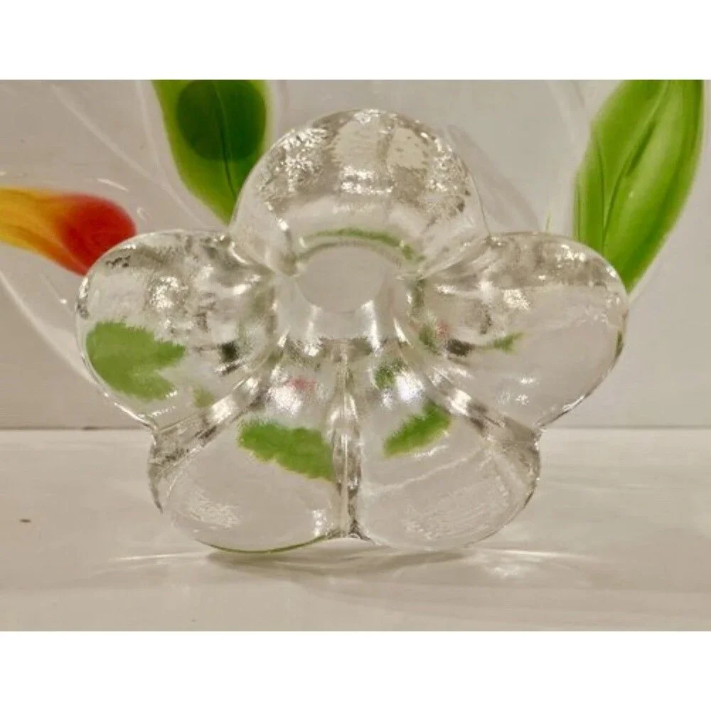 Vintage Walther Glas Footed Fruit Bowl - Tulip Pattern - Made in German